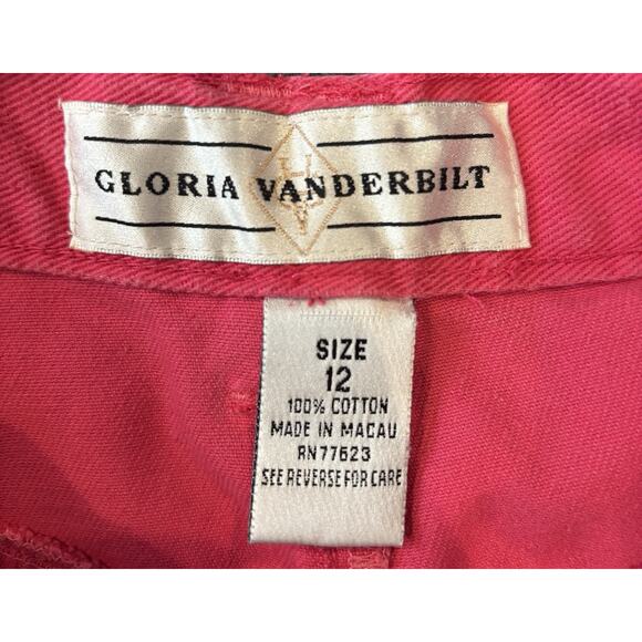 VTG Gloria Vanderbilt Denim Shorts Size 12 Hot Pink High Rise Mom 90's Y2K EUC - Picture 10 of 10